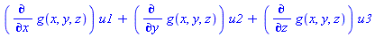 (diff(g(x, y, z), x))*u1+(diff(g(x, y, z), y))*u2+(diff(g(x, y, z), z))*u3