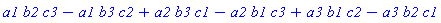 a1*b2*c3-a1*b3*c2+a2*b3*c1-a2*b1*c3+a3*b1*c2-a3*b2*c1