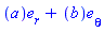 Vector[column]([[a], [b]], ["r", "theta"])
