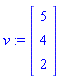 v := Vector[column]([[5], [4], [2]])