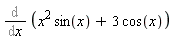 Diff(x^2*sin(x)+3*cos(x), x)