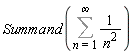 Summand(Sum(1/n^2, n = 1 .. infinity))