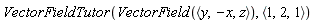 VectorFieldTutor(VectorField(`<,>`(y, -x, z)), `<,>`(1, 2, 1))