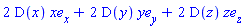 Vector[column]([[2*D(x)*x], [2*D(y)*y], [2*D(z)*z]], ["x", "y", "z"])