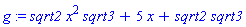 sqrt2*x^2*sqrt3+5*x+sqrt2*sqrt3