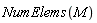 NumElems(M)