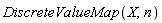 DiscreteValueMap(X, n)