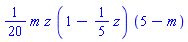 (1/20)*m*z*(1-(1/5)*z)*(5-m)