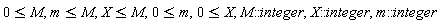 0 <= M, m <= M, X <= M, 0 <= m, 0 <= X, M::integer, X::integer, m::integer