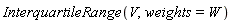 InterquartileRange(V, weights = W)