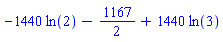 -1440*ln(2)-1167/2+1440*ln(3)