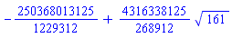 -250368013125/1229312+(4316338125/268912)*161^(1/2)