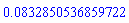 0.832850536859722e-1