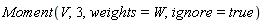 Moment(V, 3, weights = W, ignore = true)