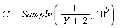 C := Sample(1/(Y+2), 10^5)