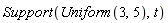 Support(Uniform(3, 5), t)