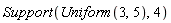 Support(Uniform(3, 5), 4)