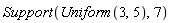 Support(Uniform(3, 5), 7)