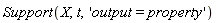 Support(X, t, 'output = property')