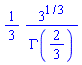 (1/3)*3^(1/3)/GAMMA(2/3)