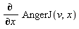 diff(AngerJ(v, x), x)