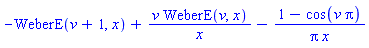-WeberE(v+1, x)+v*WeberE(v, x)/x-(1-cos(v*Pi))/(Pi*x)
