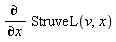 diff(StruveL(v, x), x)