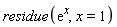 residue(exp(x), x = 1)