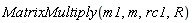 MatrixMultiply(m1, m, rc1, R)
