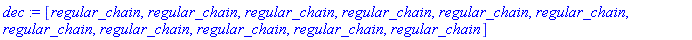 dec := [regular_chain, regular_chain, regular_chain, regular_chain, regular_chain, regular_chain, regular_chain, regular_chain, regular_chain, regular_chain, regular_chain]