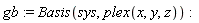 gb := Basis(sys, plex(x, y, z))