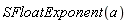SFloatExponent(a)