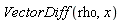 VectorDiff(rho, x)