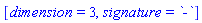 [dimension = 3, signature = `-`]
