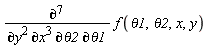 diff(f(theta1, theta2, x, y), y, y, x, x, x, theta2, theta1)