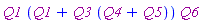 Physics:-`*`(Q1, Q1+Physics:-`*`(Q3, Q4+Q5), Q6)