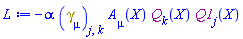 -alpha*Physics:-Dgamma[mu][j, k]*A[mu](X)*Physics:-`*`(Q[k](X), Q1[j](X))