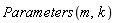 Parameters(m, k)