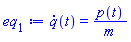 diff(q(t), t) = p(t)/m