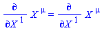 %diff(Physics:-SpaceTimeVector[`~mu`](X), %SpaceTimeVector[`~1`](X)) = %diff(Physics:-SpaceTimeVector[`~mu`](X), (X)[`~1`])