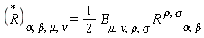 (R)[alpha,beta,mu,nu]=1/2 Epsilon[mu,nu,rho,sigma] R[        alpha,beta]^( rho,sigma)