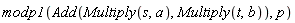 modp1(Add(Multiply(s, a), Multiply(t, b)), p)