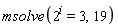 msolve(2^i = 3, 19)