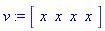 v := Vector[row]([x, x, x, x])