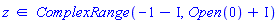 `in`(z, ComplexRange(-1-I, Open(0)+I))