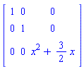 Matrix([[1, 0, 0], [0, 1, 0], [0, 0, x^2+(3/2)*x]])
