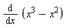diff(x^3-x^2, x)