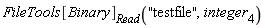 FileTools[Binary][Read]("testfile", integer[4])