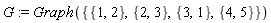 G := Graph({{1, 2}, {1, 3}, {2, 3}, {4, 5}})