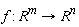 f: R^m->R^n